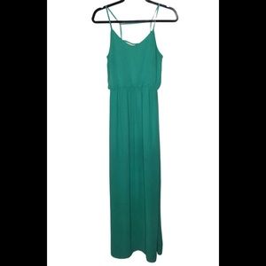Lush turquoise maxi dress strappy drapes gorgeous